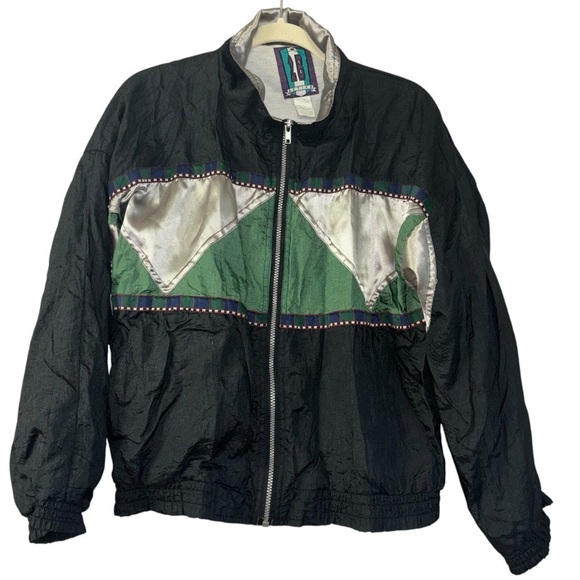 Vintage 80’s Windbreaker 2B Active Retro Activewear Men’s L Bomber Light Weight - Picture 1 of 16